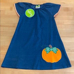 Classic Whimsy- Chambray Pumpkin Dress